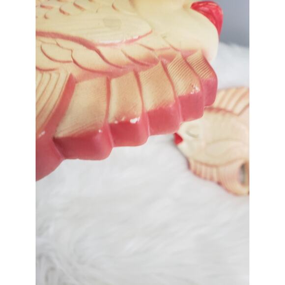 Vintage 1964 Miller Studio Chalkware Plaques 2-Pc. Pair Kissing Fish MCM Kitsch‎ - Picture 7 of 11